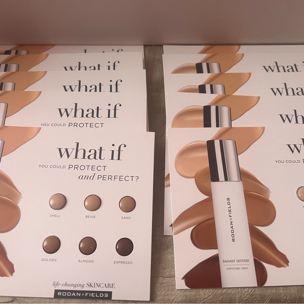 Rodan + Fields Radiant Defense Shade Sample Cards – Lot of 10